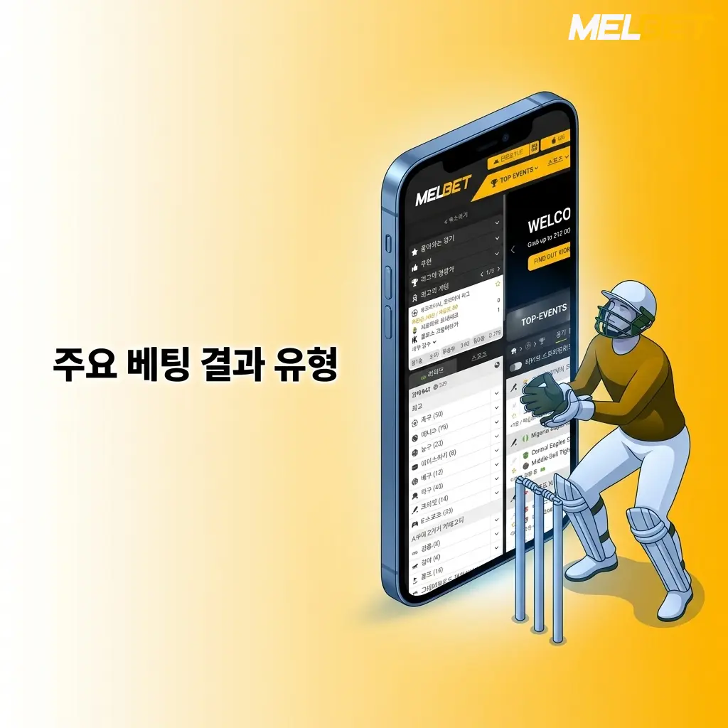 Melbet 스포츠 베팅 결과 유형별 규칙과 승패 조건 안내 인포그래픽