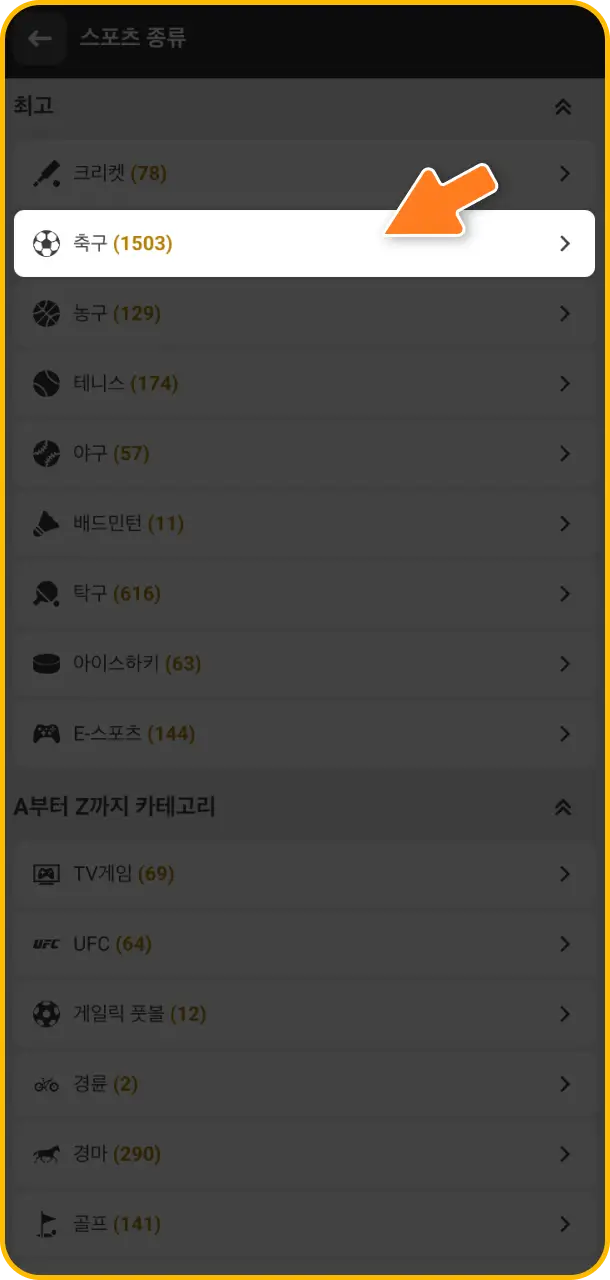 수많은 실시간 토너먼트 배당률을 확인하기 위해 Melbet 플랫폼 내 실시간 스포츠 섹션 이동을 진행해 보세요.